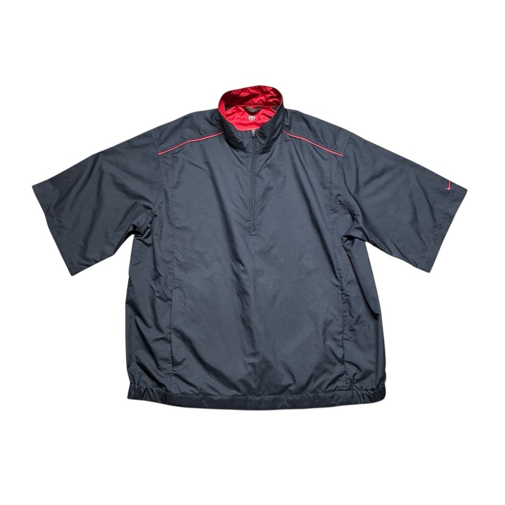 Nike Golf Jacket Mens XL Red Navy Short Sleeve Windbreaker‎ Summer Preppy Casual